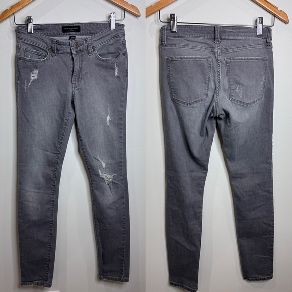 Banana Republic Skinny Fit Gray Distressed Women’s Jeans (Sz 25) - Picture 1 of 10